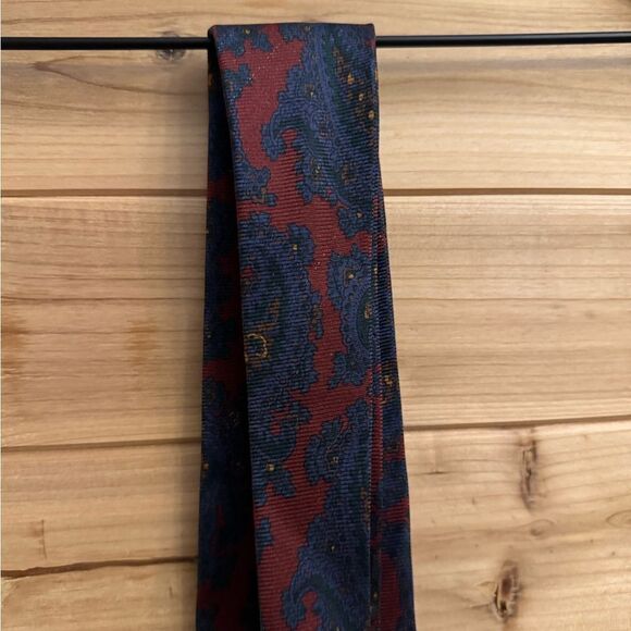 Polo Ralph Lauren Handmade In Italy Silk Paisley Print Tie - Picture 6 of 8